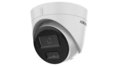 Cámara IP Hikvision 4MP luz híbrida turret con micrófono 2.8 mm