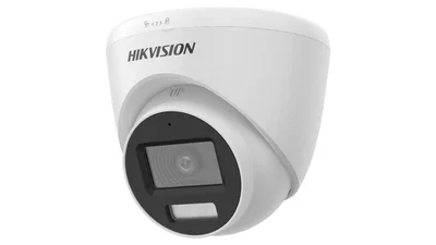 Cámara analógica Hikvision 3K luz híbrida turret con micrófono 2.8 mm